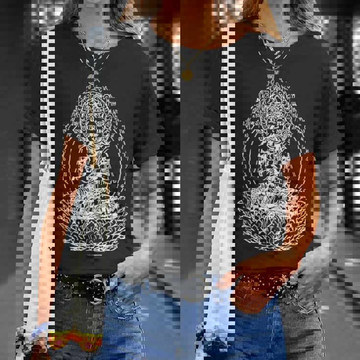 蓮の花の仏像 菩薩 仏教 宗教 Tシャツ 彼女への贈り物