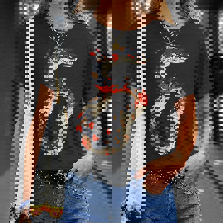 蛇 動物 モチーフ アート 蛇 Tシャツ 彼女への贈り物