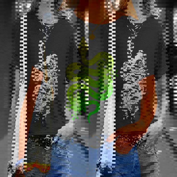 蛇 蛇 花 動物園 日帰り旅行 男性 女性 キッズ Tシャツ 彼女への贈り物