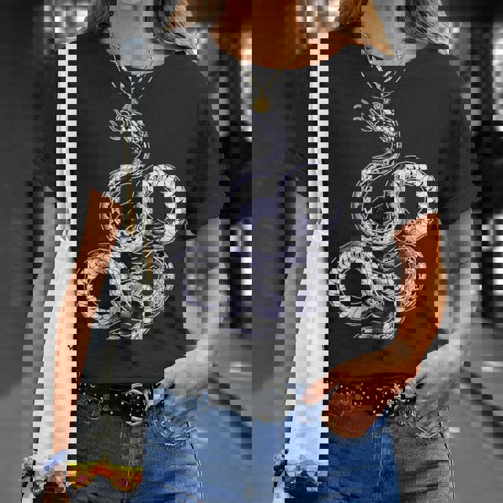 蛇蛇スリザリングブラックワーク Tシャツ 彼女への贈り物