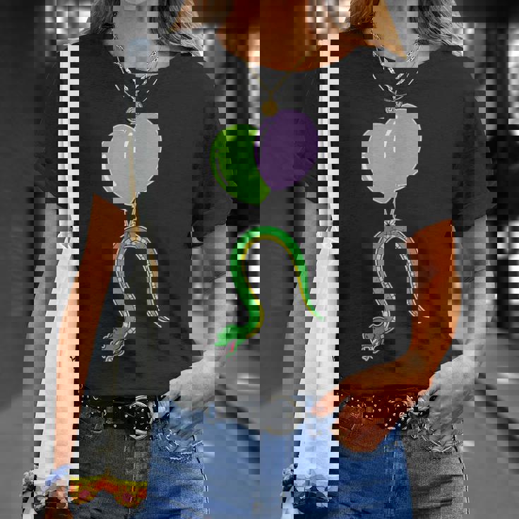 誕生日バルーン付き蛇 Tシャツ 彼女への贈り物