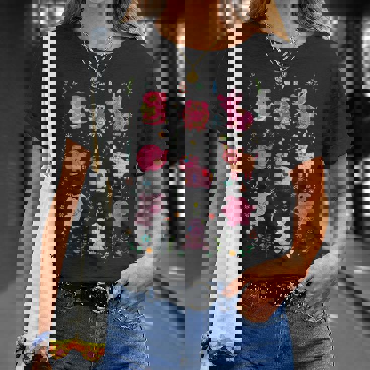 豚のかわいい刺しゅう 豚の恋人 Tシャツ 彼女への贈り物