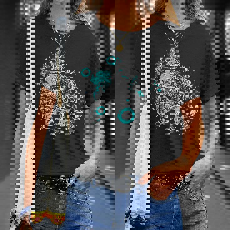 象のギフト タイアート 幸運のタイ ビンテージグラフィック Tシャツ 彼女への贈り物