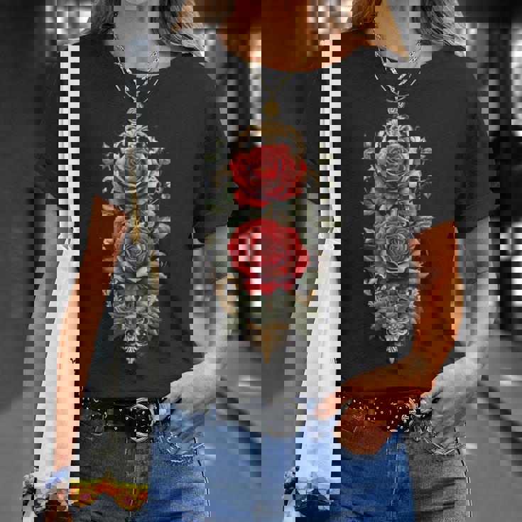 赤いバラ 花 ボタニスト 庭の花 赤いバラ Tシャツ 彼女への贈り物