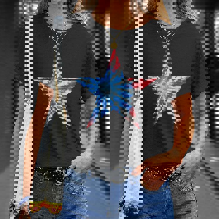 赤白と青 タイダイ 星 Tシャツ 彼女への贈り物