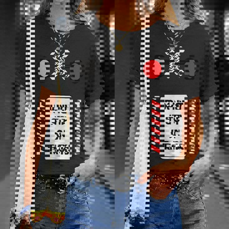 踏切サイン ハロウィン コスチューム 鉄道 電車 Tシャツ 彼女への贈り物