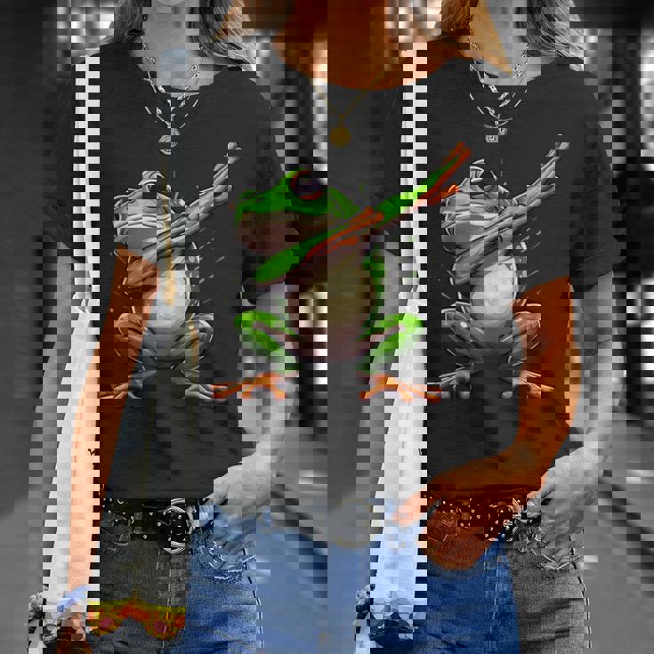 軽くたたくカエルの面白い動物のダンスギフト 男の子と女の子向け Tシャツ 彼女への贈り物