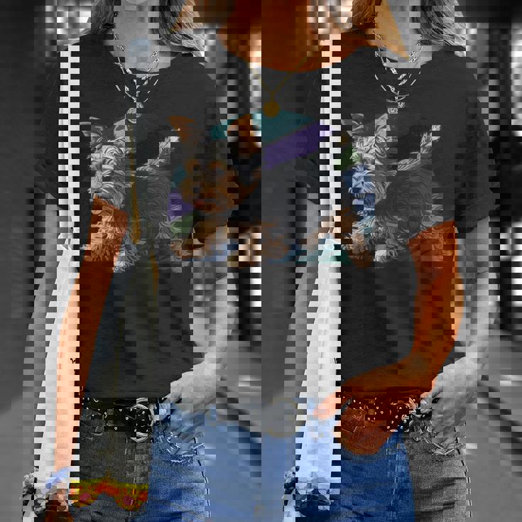 遊び心のあるヨークシャーテリア犬 ポップアート 誇り高きヨーキーオーナーズ Tシャツ 彼女への贈り物