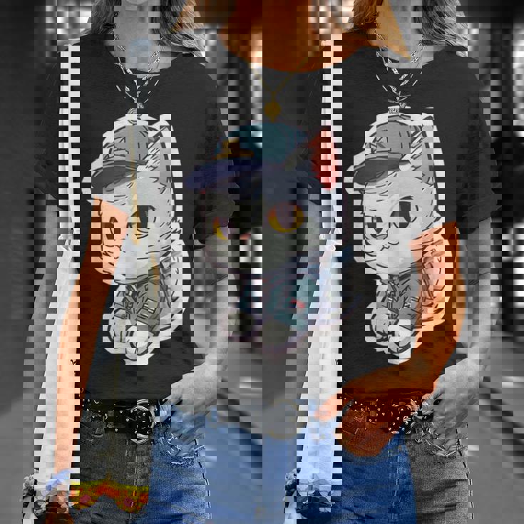 郵便配達員、Dps 配達員の猫を削除 Tシャツ 彼女への贈り物