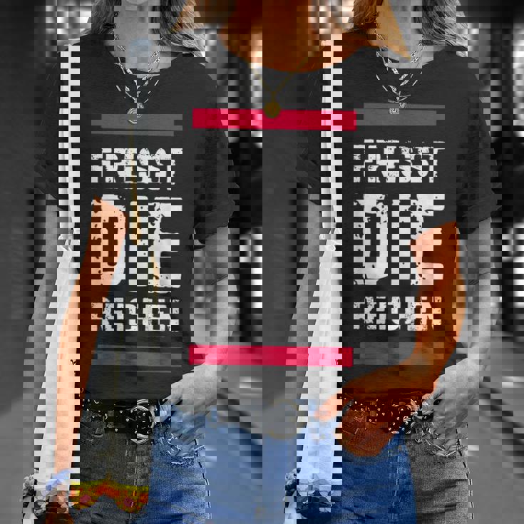 金持ちを食べて金持ちを食べろ Tシャツ 彼女への贈り物