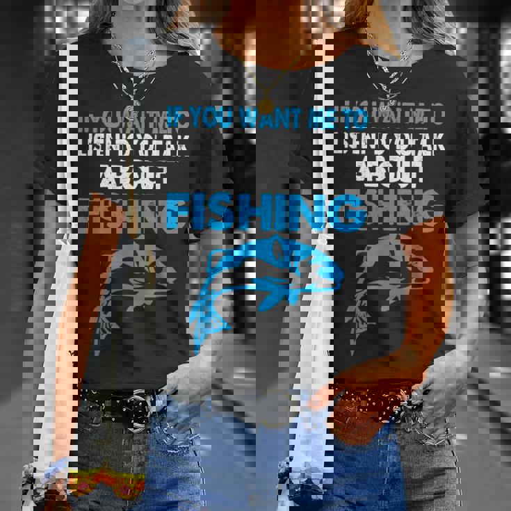 釣りについての話を聞いてほしい場合のグラフィック Tシャツ 彼女への贈り物