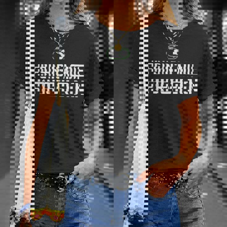 釣りモード フォーエバー オン アクティビティ パッション ホビー Tシャツ 彼女への贈り物