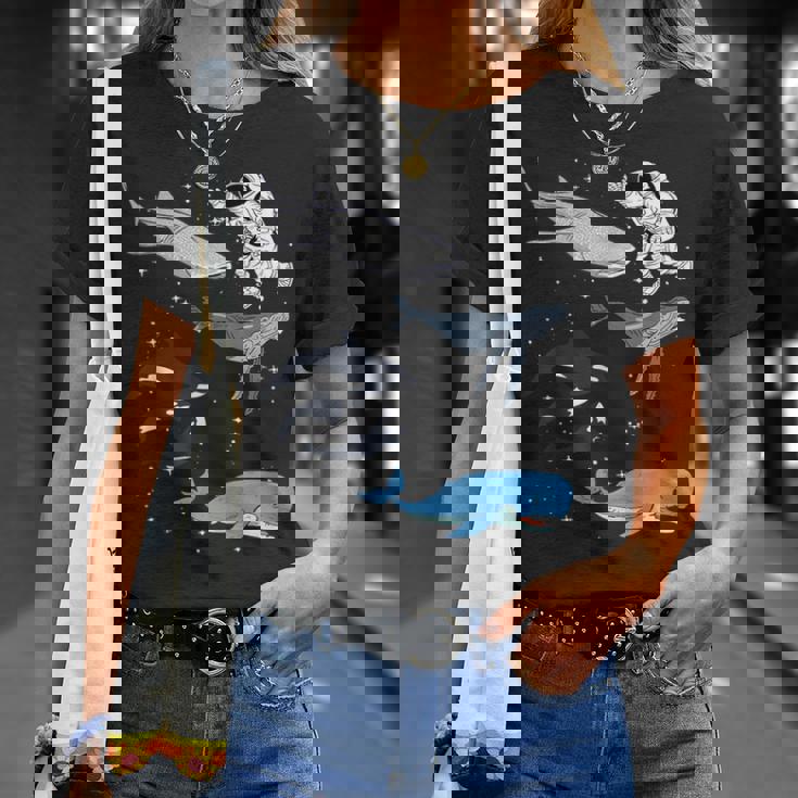 銀河 宇宙 ジンベエザメ シロイルカ ザトウクジラ 海洋 オルカ クジラ Tシャツ 彼女への贈り物