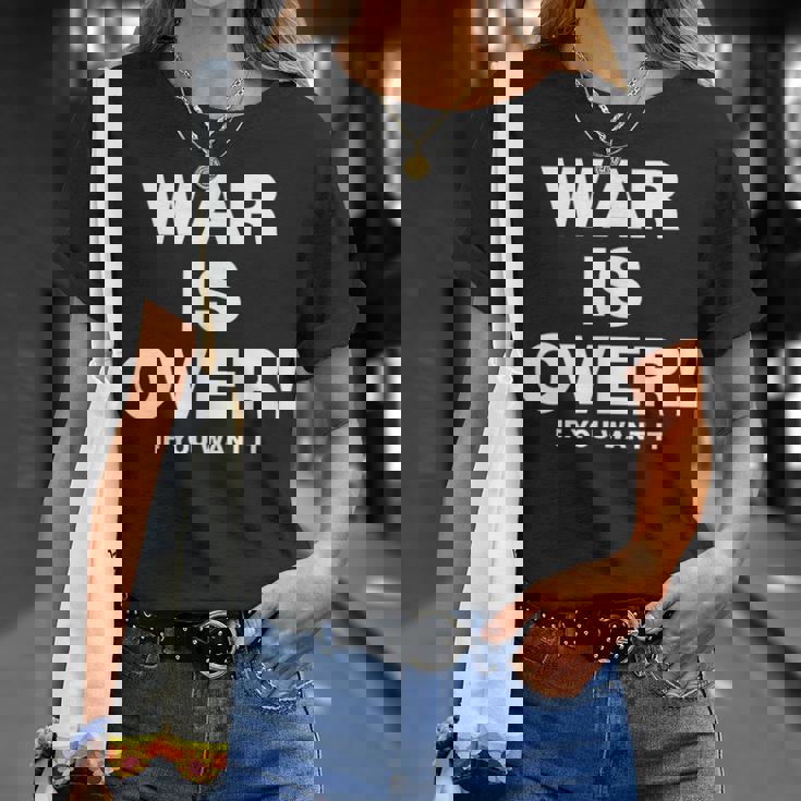 限定戦争は終わりだ 限定版黒 If You Want It Tシャツ 彼女への贈り物