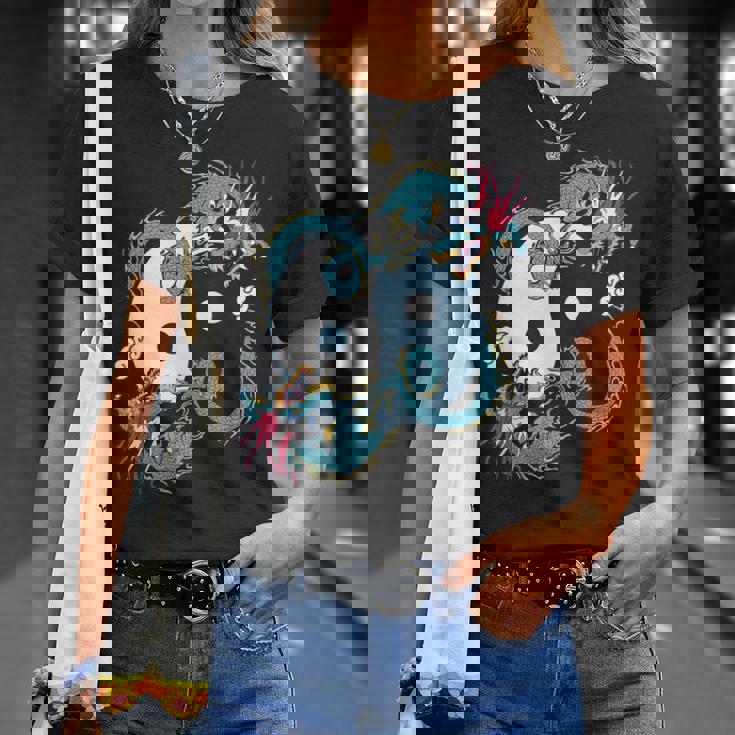 陰陽太極拳ドラゴンデザイン 瞑想用 太極拳 Tシャツ 彼女への贈り物