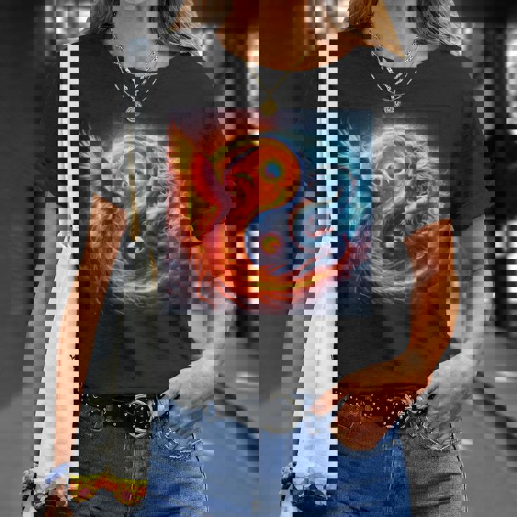 陰陽鳳凰と日本龍 Tシャツ 彼女への贈り物