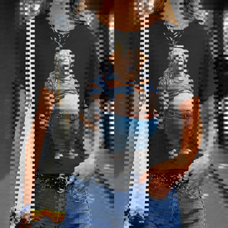 陽気なチャンキーラブラドールレトリバーtシャツ 太った犬愛好家向け Tシャツ 彼女への贈り物