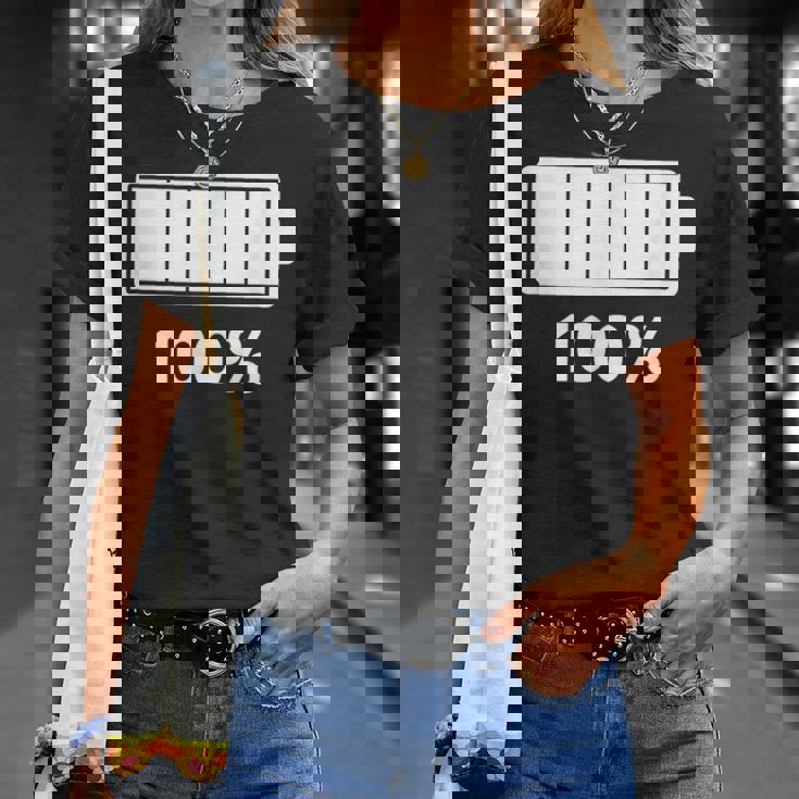 電池【100】バッテリー おもしろ 面白い ギャグ ネタ ウケ狙い 笑える ユーモア お笑い 個性的な Tシャツ 彼女への贈り物