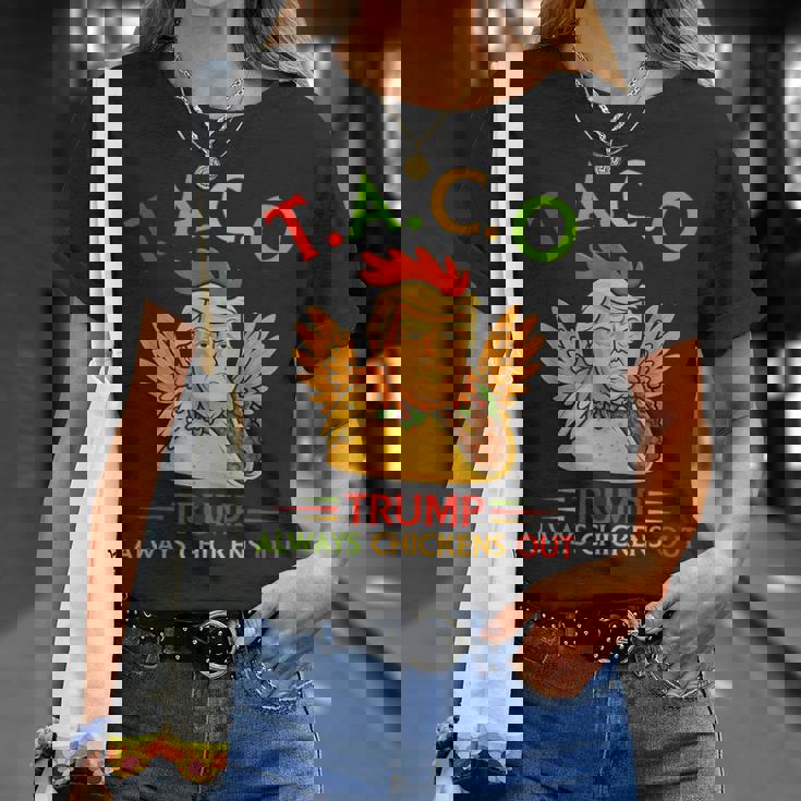 面白い トランプ タコス トランプ Always Chickens Out Tシャツ 彼女への贈り物