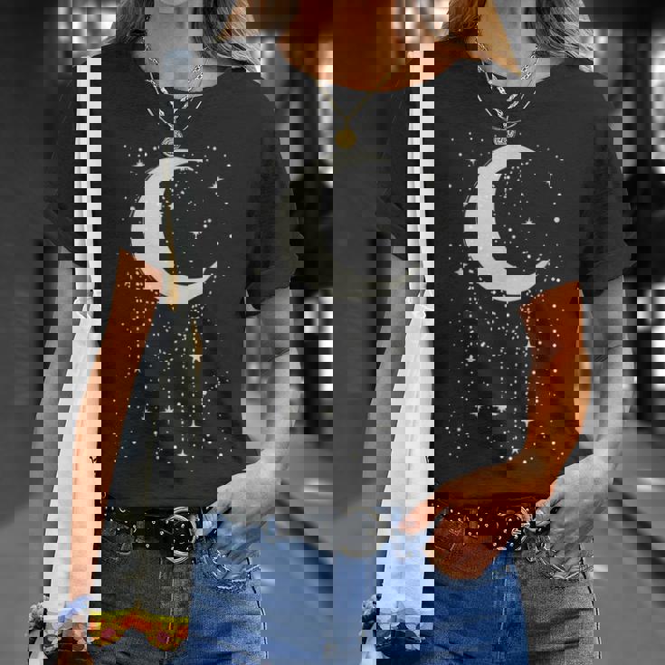 面白い 月 アート メンズ レディース キッズ 銀河 夜空 月 Tシャツ 彼女への贈り物