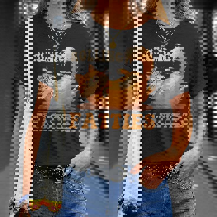 面白い 猫 ローリング ファティ 男女兼用 猫 Tシャツ 彼女への贈り物