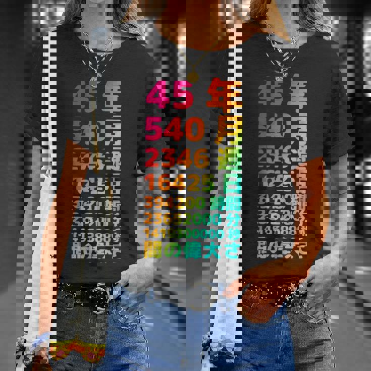 面白い45歳の誕生日の古いメーター 面白い45歳のギフト 女性 男性 面白い電卓 45歳の誕生日のギフト Tシャツ 彼女への贈り物