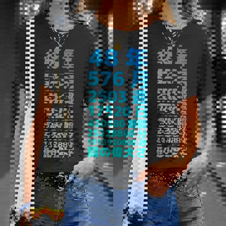 面白い48歳の誕生日の古いメーター 面白い48歳のギフト 女性 男性 面白い電卓 48歳の誕生日のギフト Tシャツ 彼女への贈り物