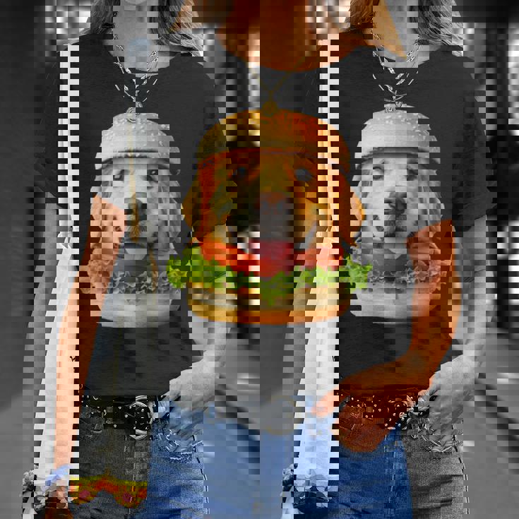 面白いtシャツ ゴールデンレトリバー 犬 ハンバーガー メンズ グッズ かわいい おもしろ 面白い 服 ネタ Tシャツ 彼女への贈り物