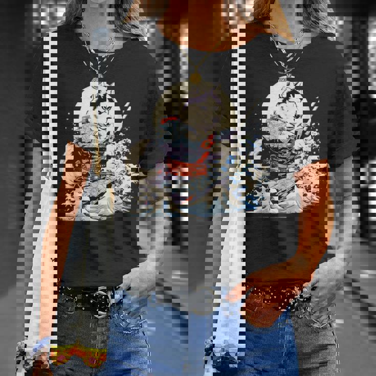 面白いtシャツ シベリアンハスキー 浮世絵 イヌ わんこ メンズ 犬好き グッズ おもしろ 面白い 服 ネタ Tシャツ 彼女への贈り物