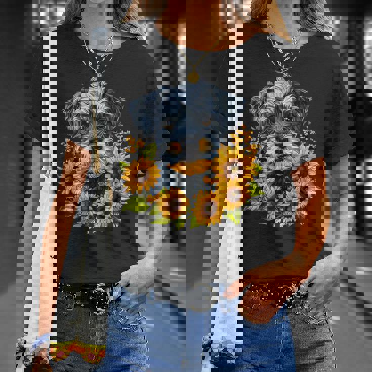 面白いtシャツ シュナウザー ひまわり イヌ メンズ 好き グッズ かわいい おもしろ 面白い 服 ネタ Tシャツ 彼女への贈り物