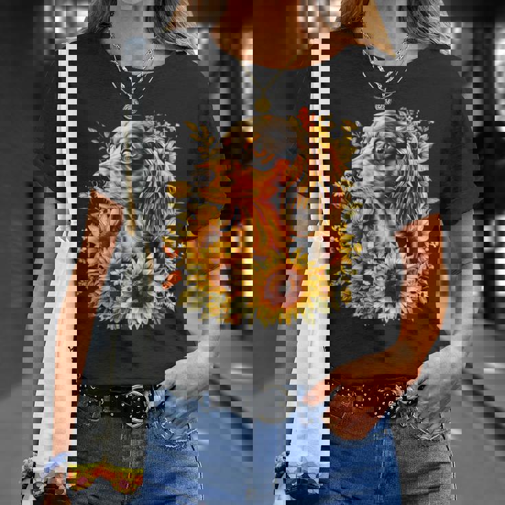 面白いtシャツ ダックスフンド ひまわり わんこ メンズ グッズ かわいい おもしろ 面白い 服 ネタ Tシャツ 彼女への贈り物