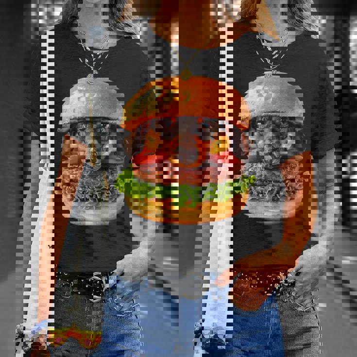 面白いtシャツ ダックスフンド 犬 ハンバーガー メンズ グッズ かわいい おもしろ 面白い 服 ネタ Tシャツ 彼女への贈り物