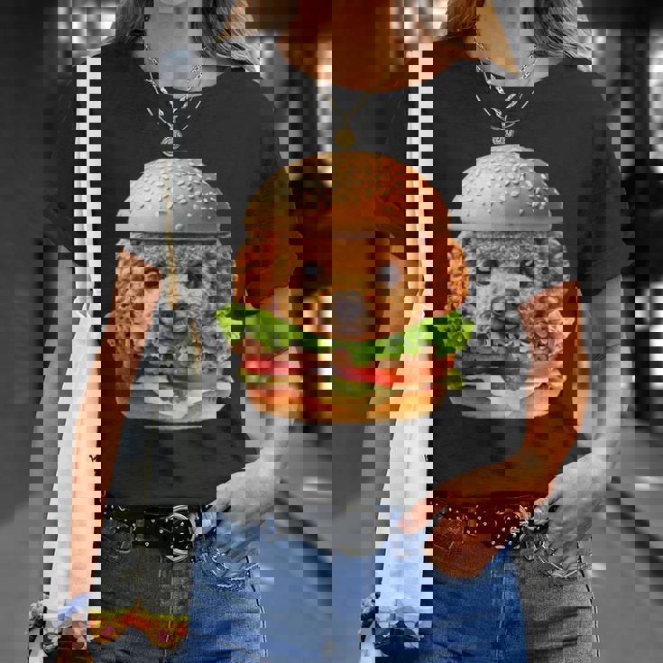 面白いtシャツ トイプードル 犬 ハンバーガー メンズ 犬好き グッズ かわいい おもしろ 面白い 服 ネタ Tシャツ 彼女への贈り物