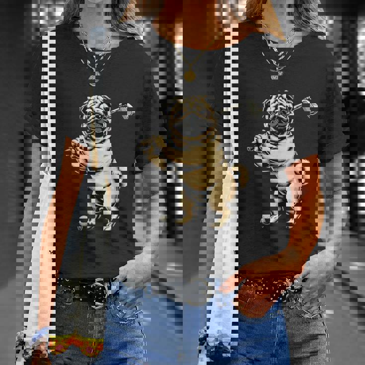 面白いtシャツ パグ ゴルフ イヌ わんこ メンズ 犬好き グッズ かわいい おもしろ 面白い 服 ネタ Tシャツ 彼女への贈り物