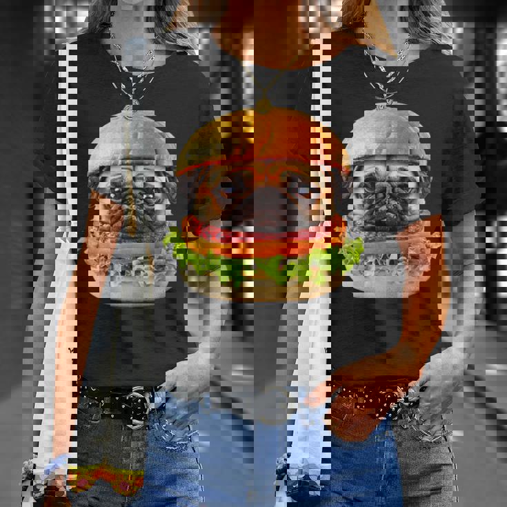 面白いtシャツ パグ 犬 ハンバーガー メンズ 犬好き グッズ かわいい おもしろ 面白い 服 ネタ Tシャツ 彼女への贈り物