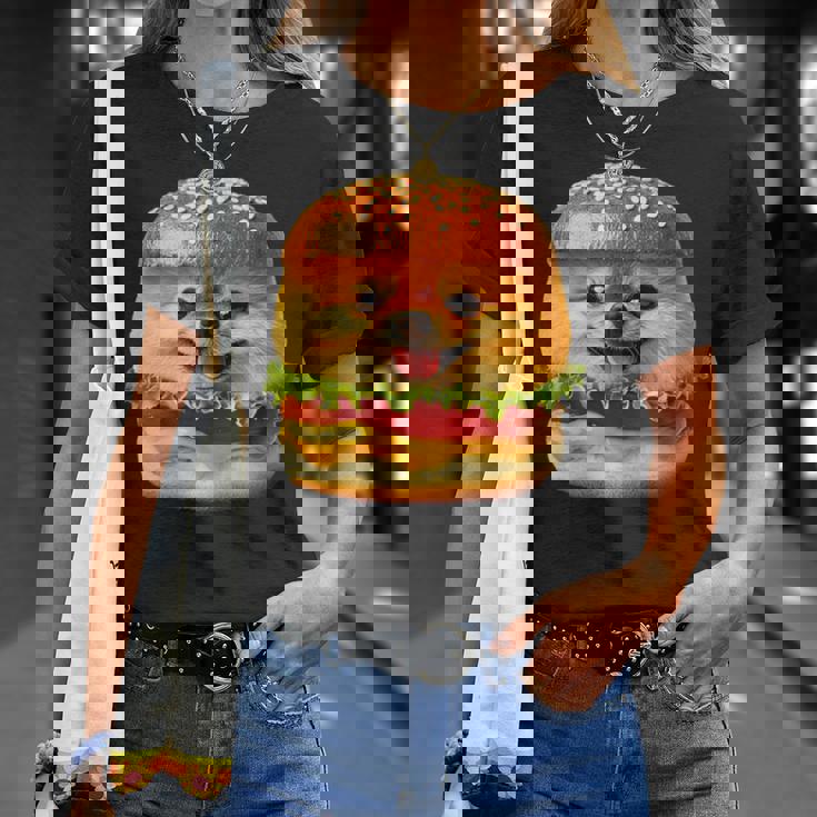 面白いtシャツ ポメラニアン 犬 ハンバーガー メンズ 犬好き グッズ かわいい おもしろ 面白い 服 ネタ Tシャツ 彼女への贈り物