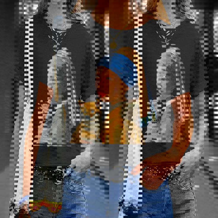 面白いtシャツ 柴犬 フェルメール わんこ メンズ 犬好き グッズ かわいい おもしろ 面白い 服 ネタ Tシャツ 彼女への贈り物