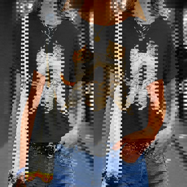 面白いtシャツ 猫 柔道 ネコ メンズ 猫好き グッズ おもしろ 面白い 服 ネタ にゃんこ 猫の下僕 柔術 Tシャツ 彼女への贈り物