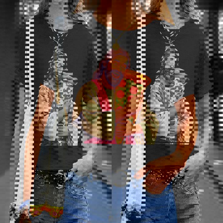 面白いイエスピザ愛好家クリスチャンユーモアtシャツ ピザジョーク Tシャツ 彼女への贈り物