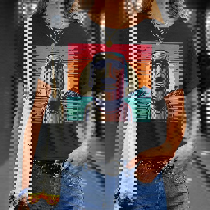 面白いイースター島像 レトロなモアイヘッドラパヌイv3 Tシャツ 彼女への贈り物