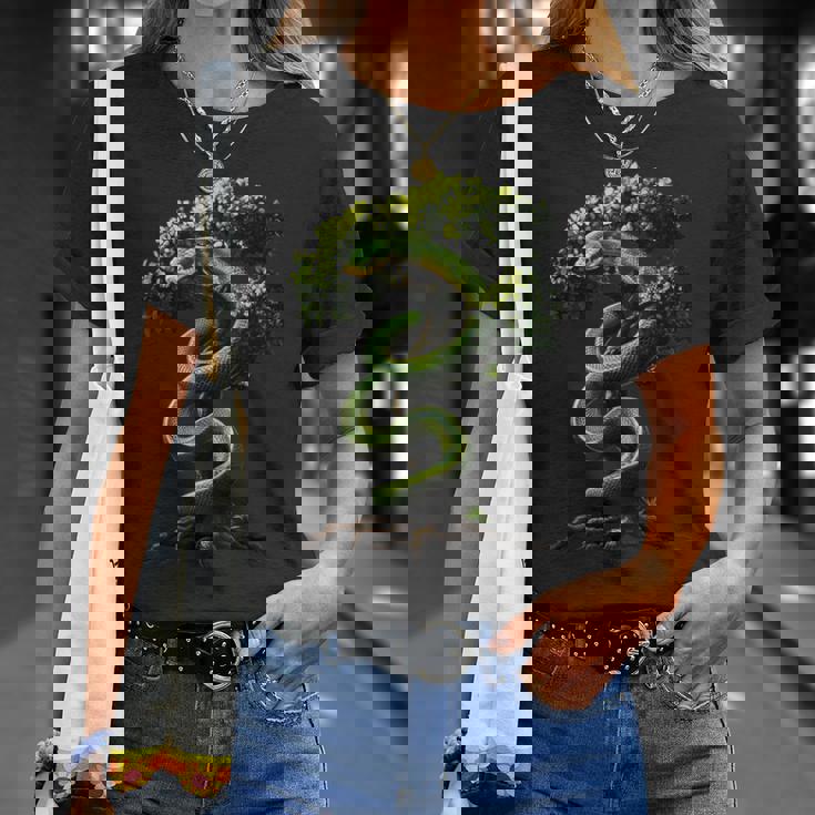 面白いグリーン ツリー パイソン愛好家ヘビ爬虫類 Green Tree Pythonnake Lover Tシャツ 彼女への贈り物