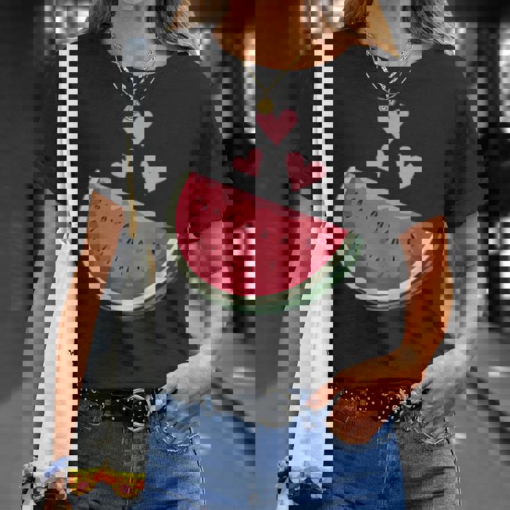 面白いスイカ ハワイアンビーチバケーション ラブスイカ Tシャツ 彼女への贈り物