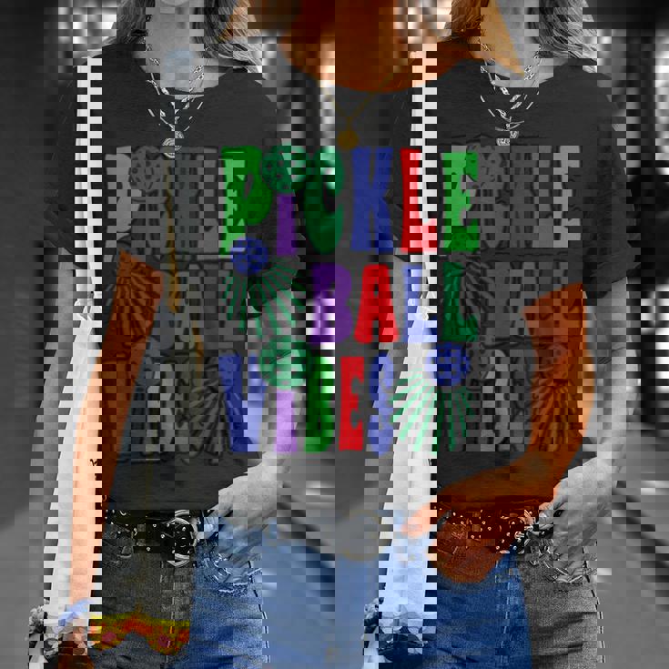 面白いスポーツデザイン女性男性ピックルボール Tシャツ 彼女への贈り物