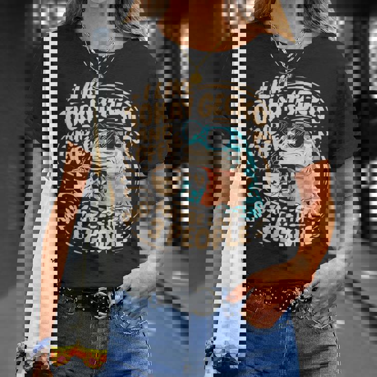 面白いトッケイヤモリの飼い主が爬虫類のトカゲを言う Tシャツ 彼女への贈り物