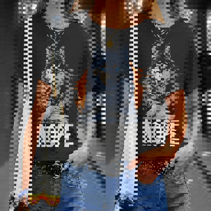 面白いハスキー T、犬の飼い主のための面白い犬の散歩服 Tシャツ 彼女への贈り物