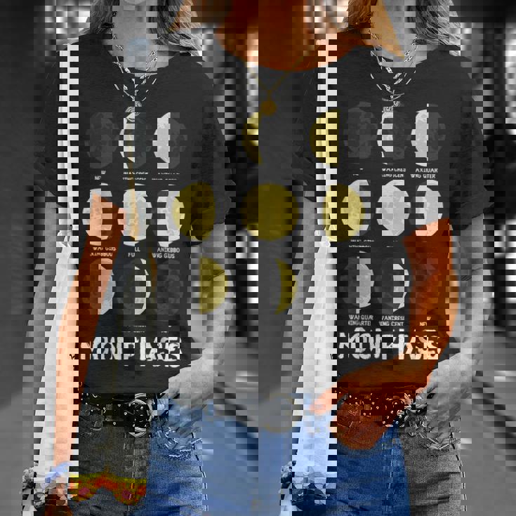 面白いムーンアート メンズ レディース キッズ ムーンフェイズ 宇宙科学 Tシャツ 彼女への贈り物