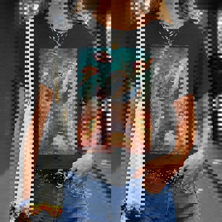 面白いレトロな日本の怪獣モンスターカワウソの自撮り写真東京ufo Tシャツ 彼女への贈り物