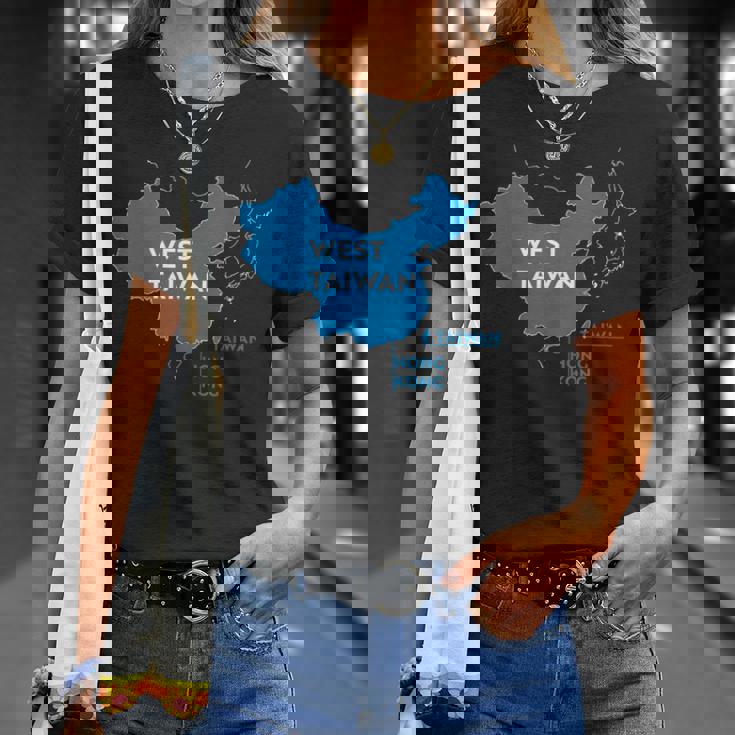 面白い中国地図西台湾 Tシャツ 彼女への贈り物
