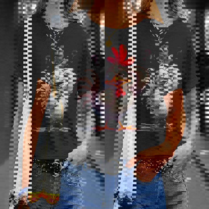 面白い動物、友人や家族のための素晴らしいチキン Tシャツ 彼女への贈り物