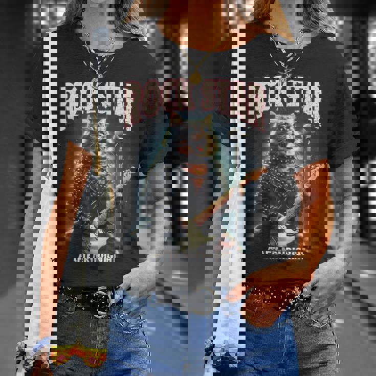 面白い猫 ギタリスト エレクトリックギター ロックスター 猫 Tシャツ 彼女への贈り物